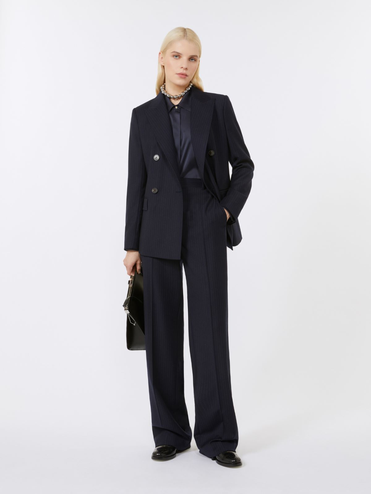 Pantalone in lana disegnata - BLU - Max Mara