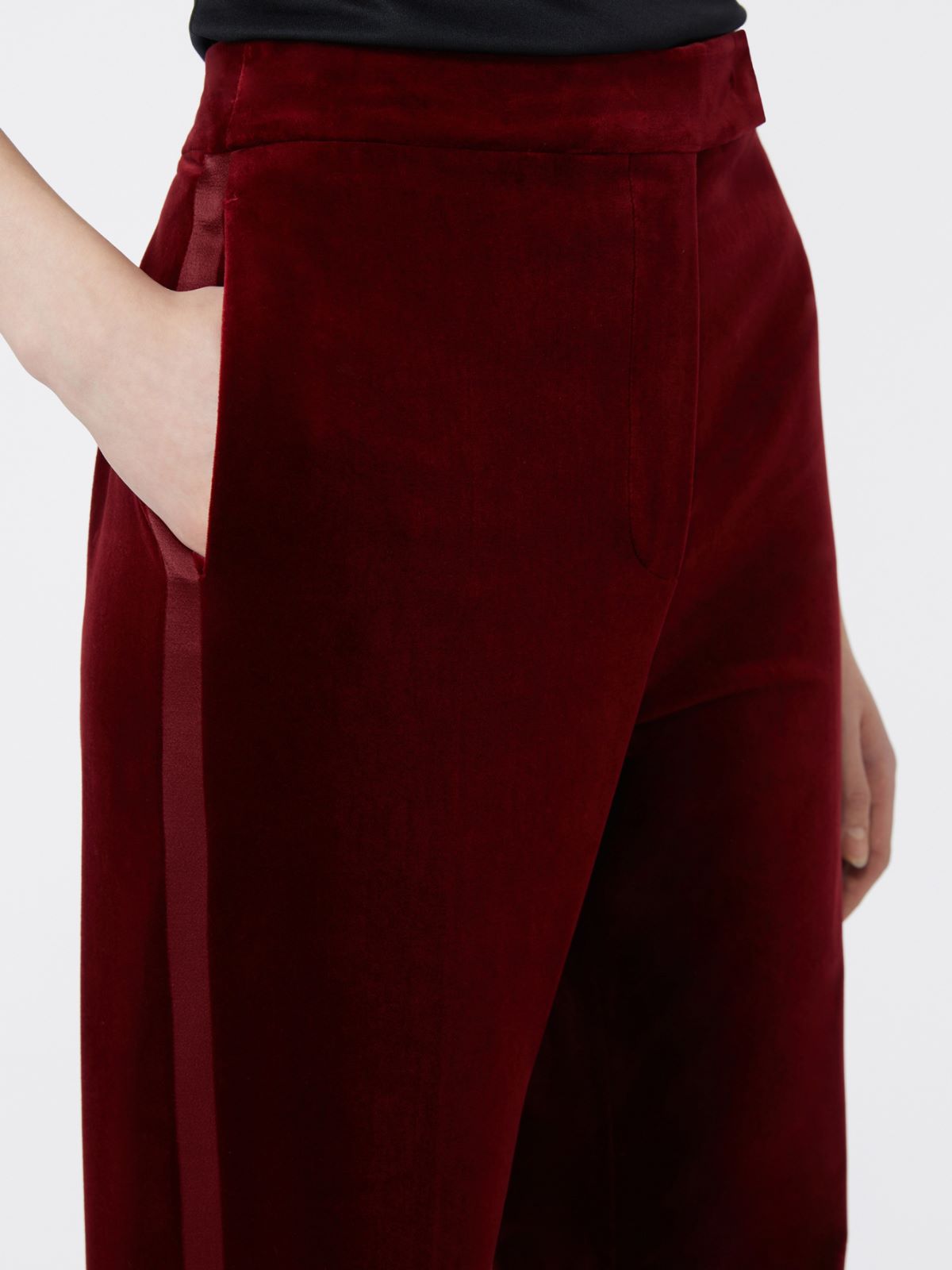 Velvet Tuxedo trousers - BORDEAUX - Max Mara - 4