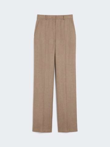 【関税&送料込】Max Mara Sand Wool Acinoso Wide-Leg Pant Wool wide-leg pants in white - Max Mara | Mytheresa