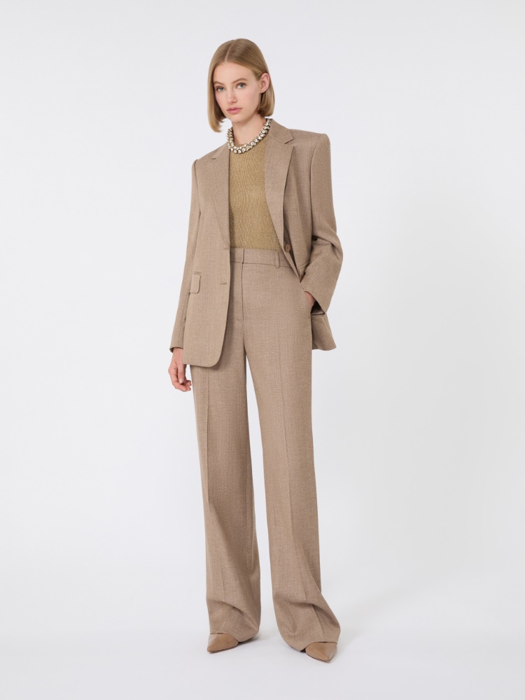 Wool-blend trousers - HAZELNUT BROWN - Max Mara