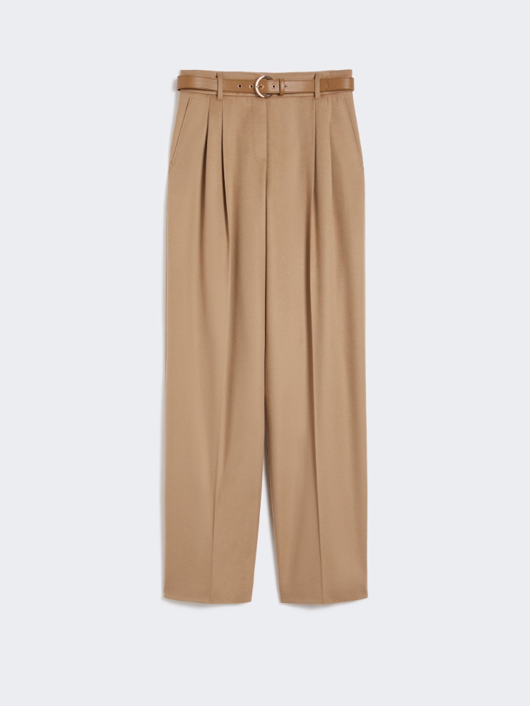Fließende Hose aus reiner Wolle - KAMEL - Max Mara