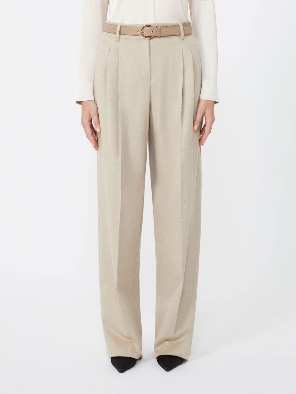 Flowing pure wool trousers - BEIGE - Max Mara - 2