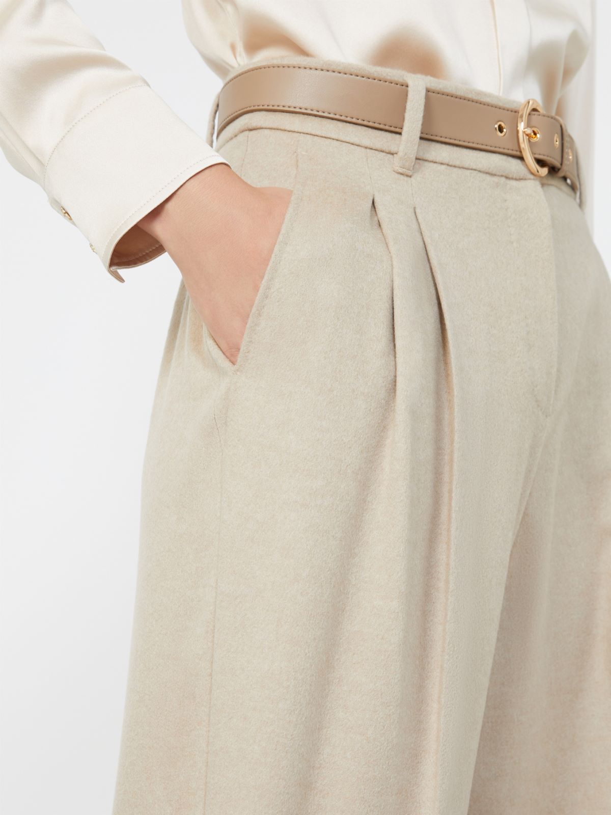Flowing pure wool trousers - BEIGE - Max Mara - 4