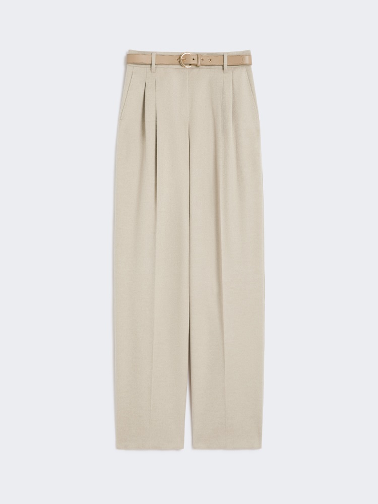 Flowing pure wool trousers - BEIGE - Max Mara