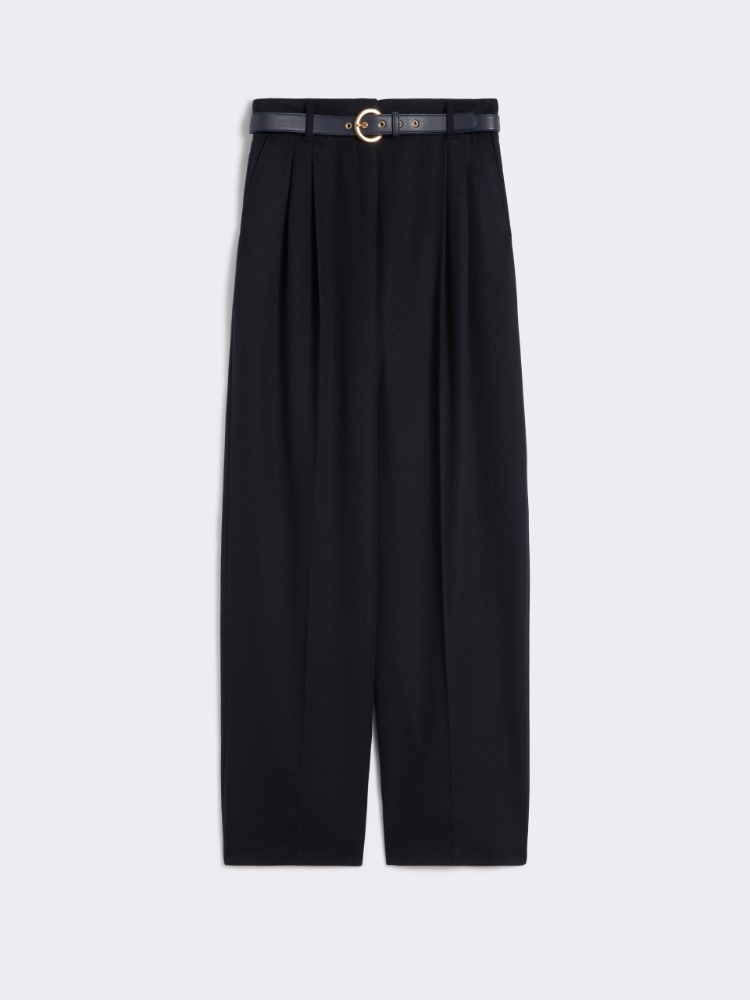 Fließende Hose aus reiner Wolle - BLAU - Max Mara