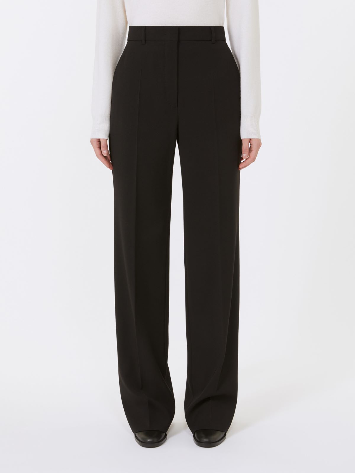 Wool crepe trousers - BLACK - Max Mara - 2