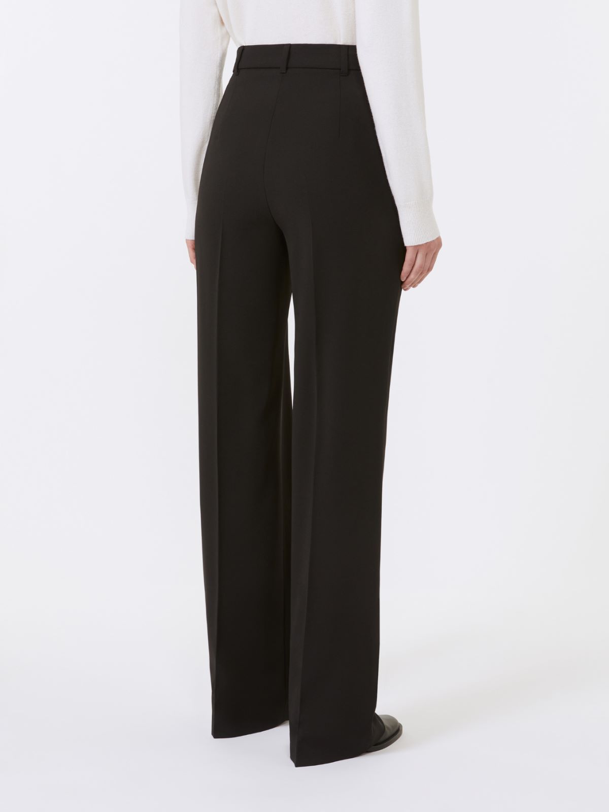 Wool crepe trousers - BLACK - Max Mara - 3