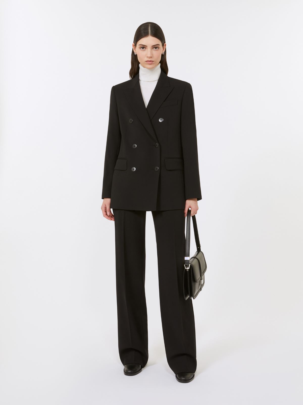 Wool crepe trousers - BLACK - Max Mara
