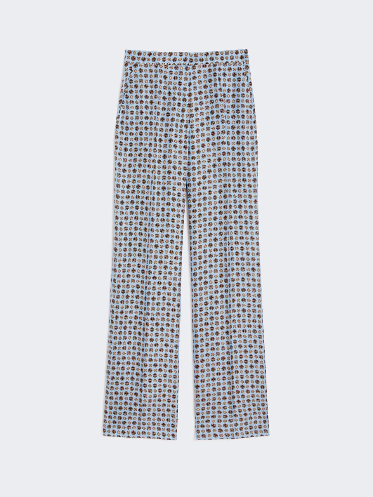 Pantalon droit en soie imprimée - AZURE - Max Mara - 9