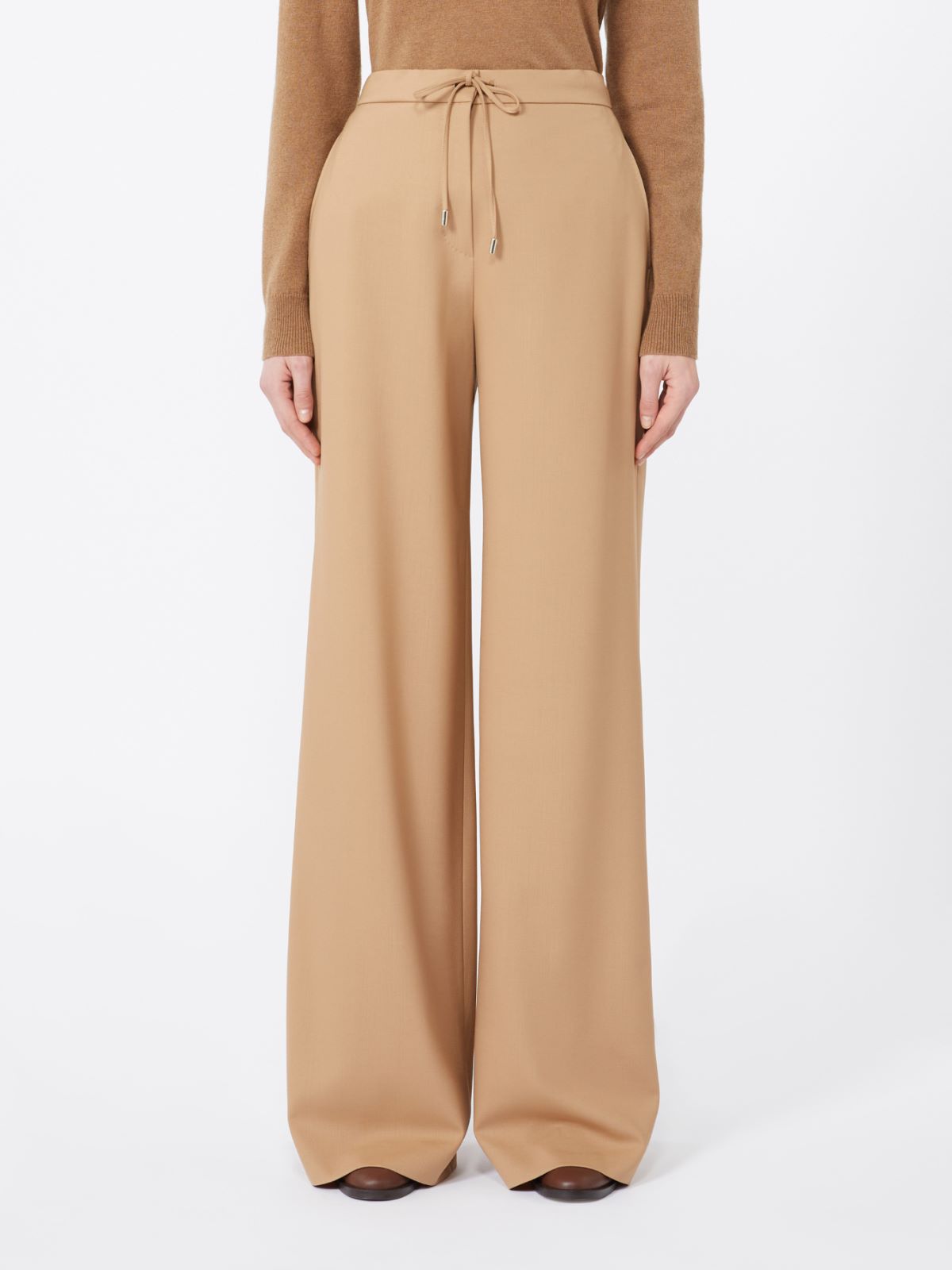 Drawstring trousers in wool twill - CAMEL - Max Mara - 2