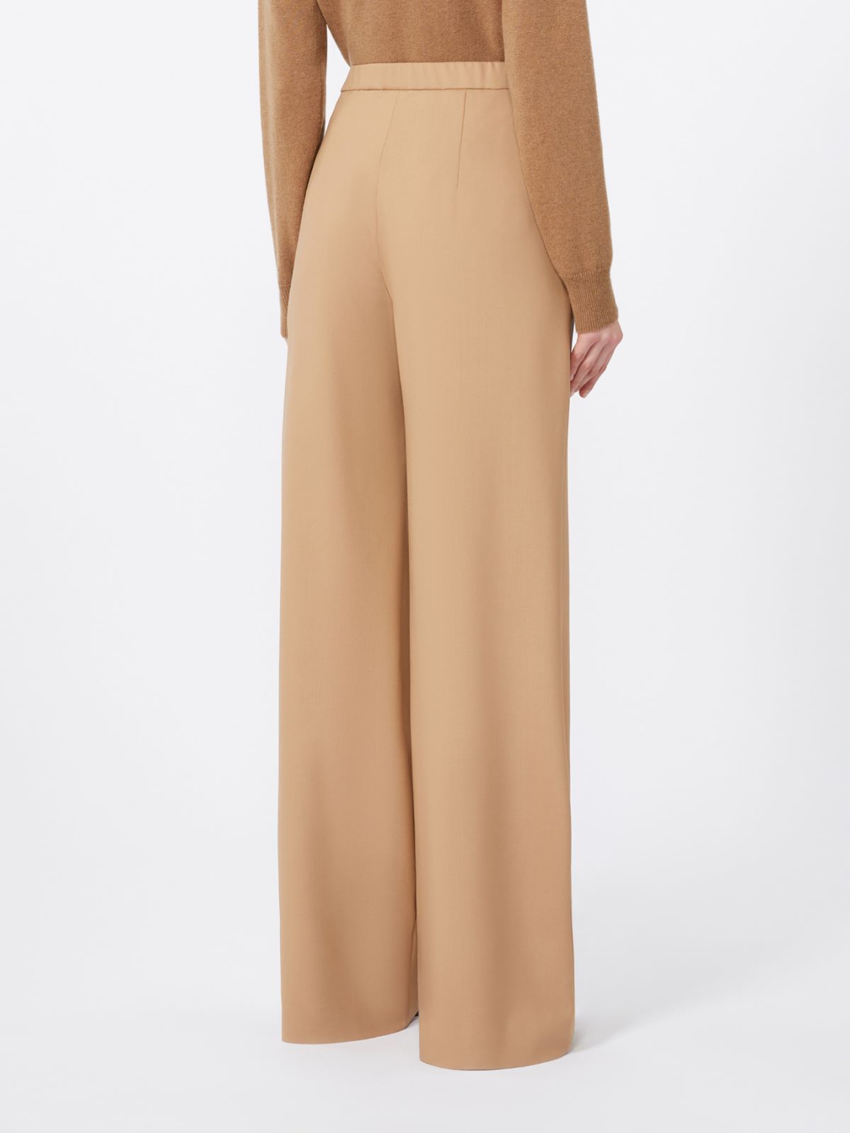 Drawstring trousers in wool twill - CAMEL - Max Mara - 3