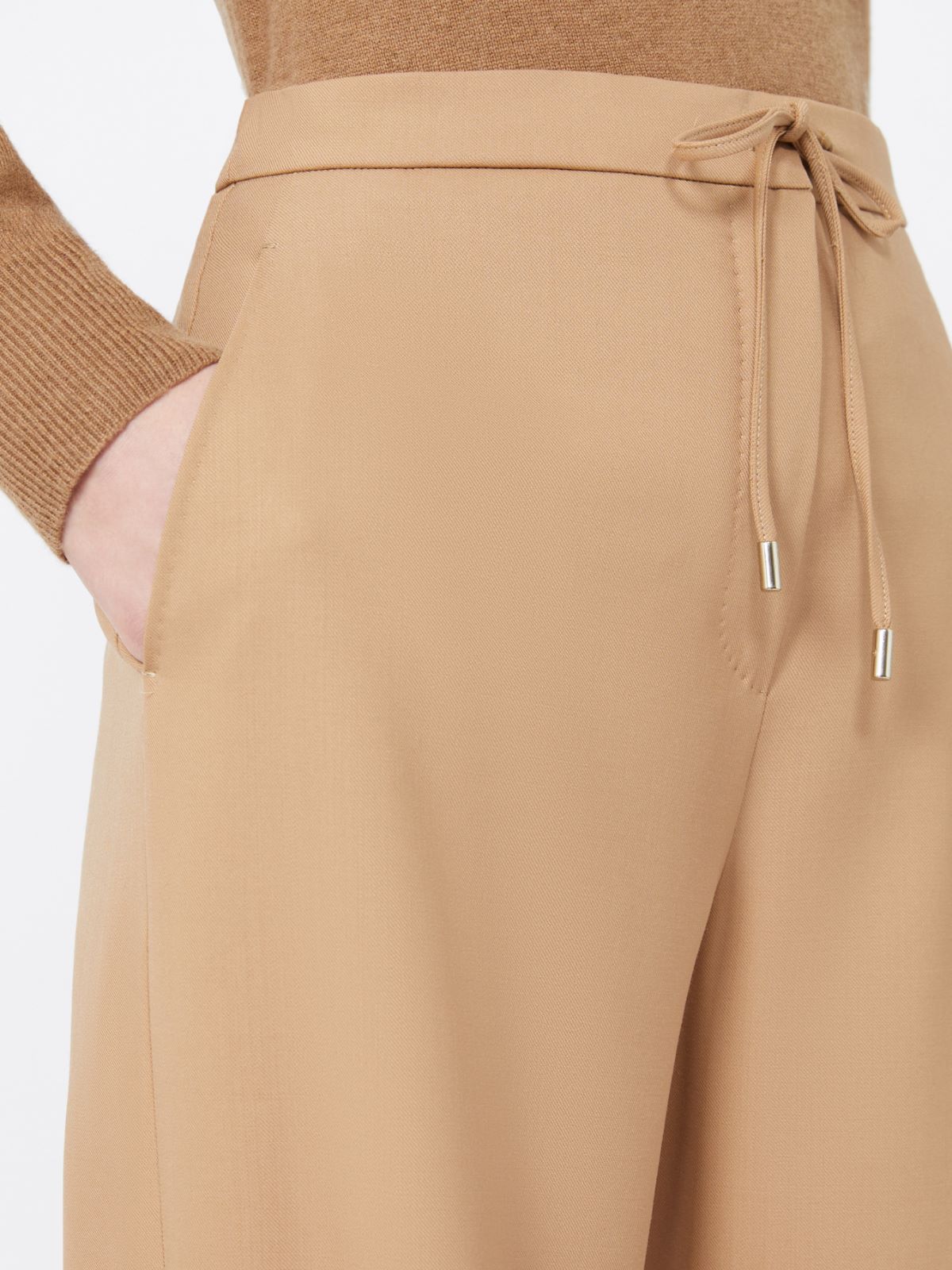 Drawstring trousers in wool twill - CAMEL - Max Mara - 4