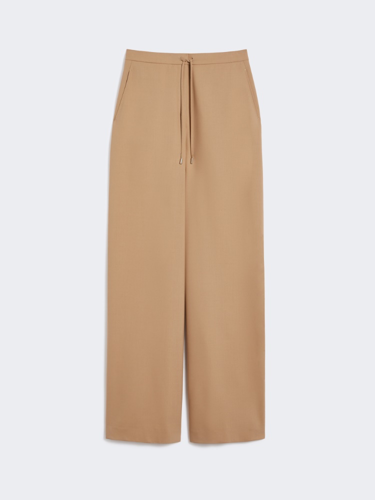Wool twill drawstring trousers - CAMEL - Max Mara