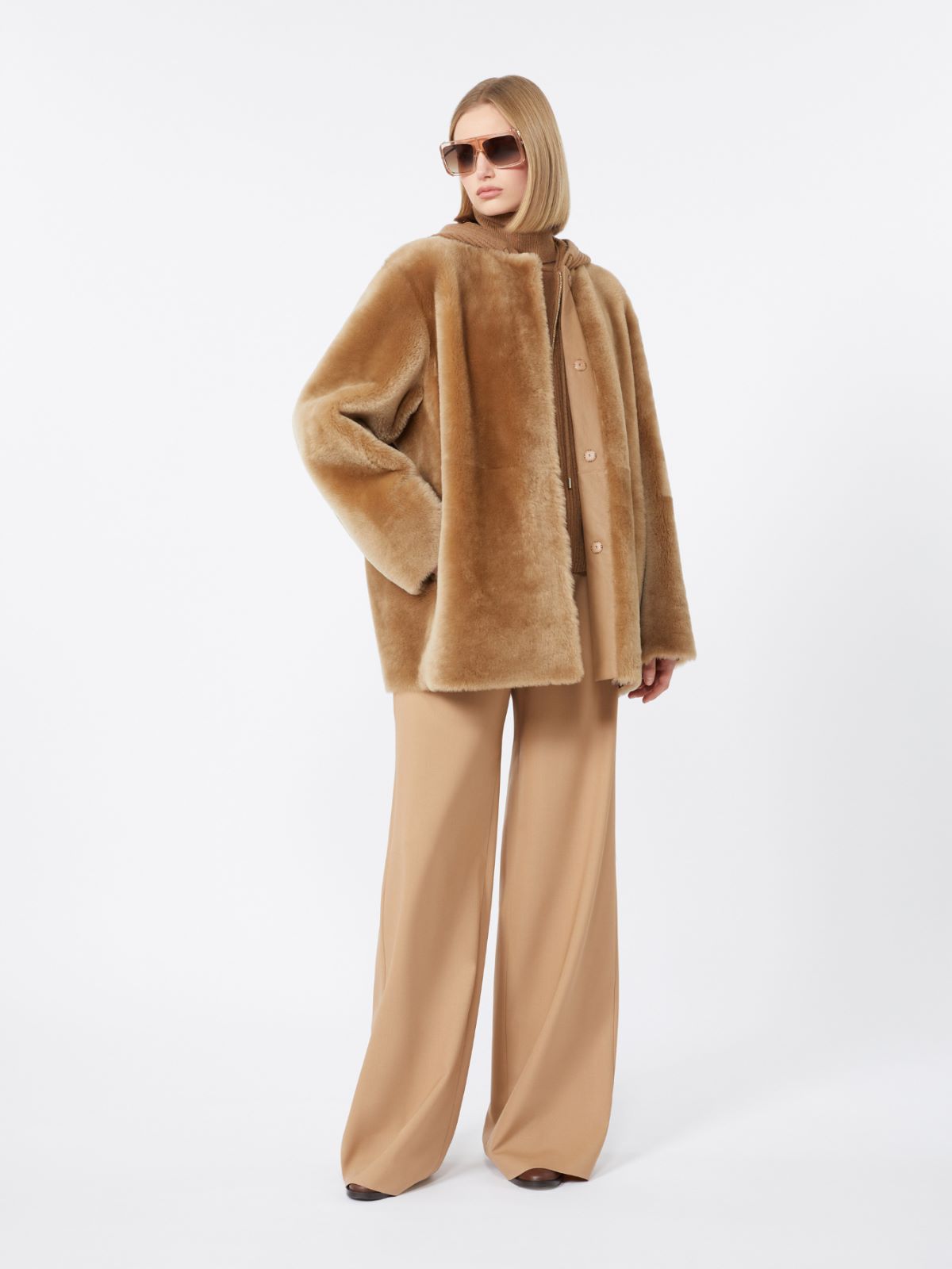 Drawstring trousers in wool twill - CAMEL - Max Mara