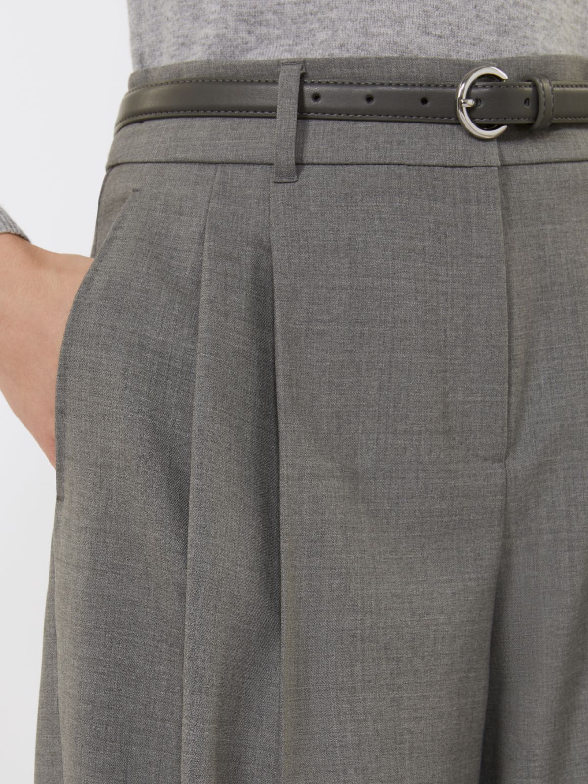 Wool twill trousers - MEDIUM GREY - Max Mara - 4