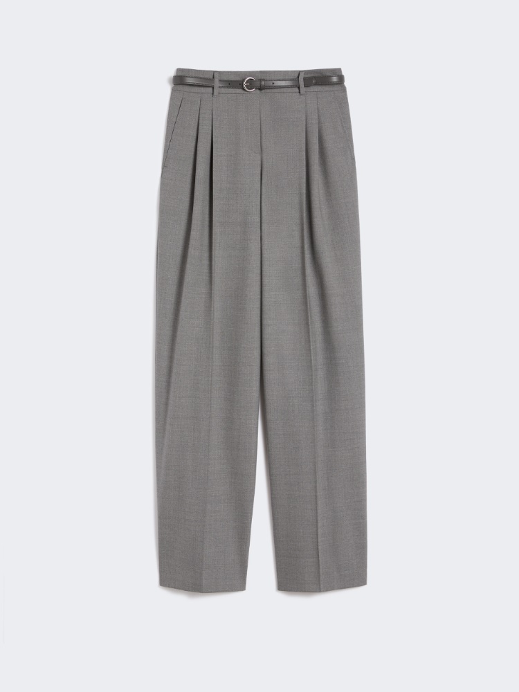 Wool twill trousers - MEDIUM GREY - Max Mara