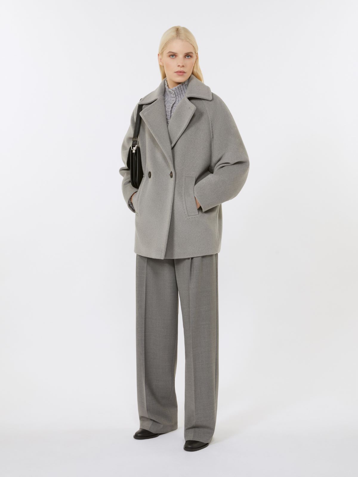 Wool twill trousers - MEDIUM GREY - Max Mara