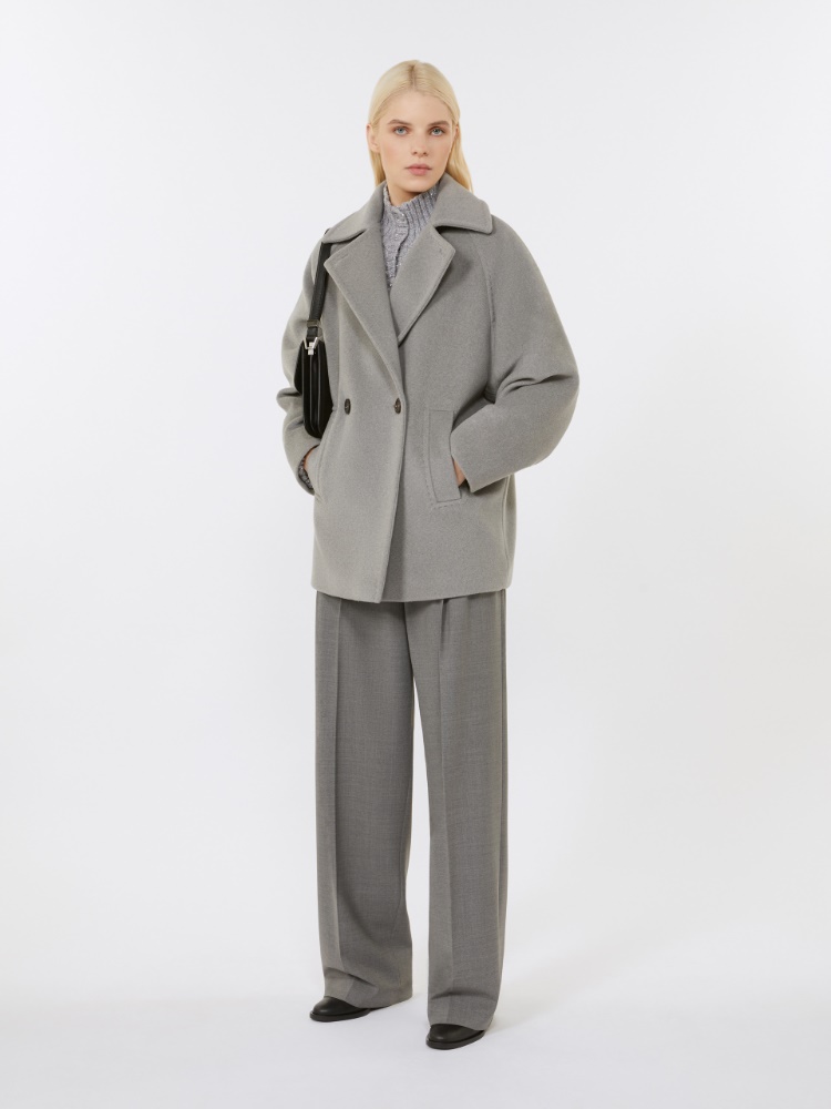 Wool twill trousers - MEDIUM GREY - Max Mara