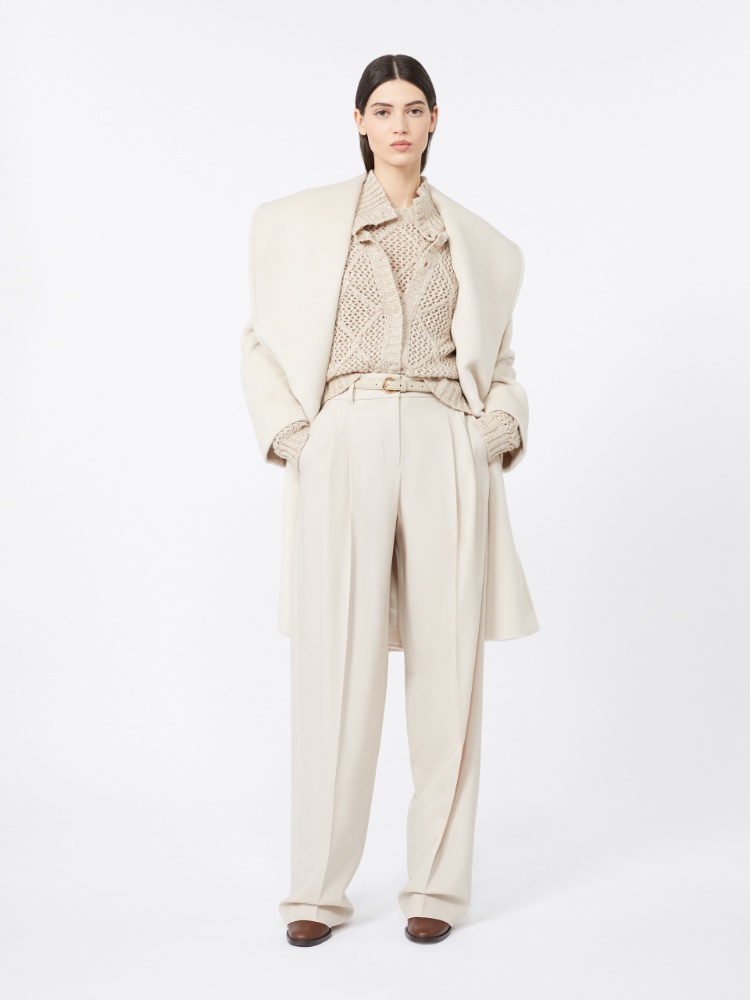 Wool twill trousers - BEIGE - Max Mara