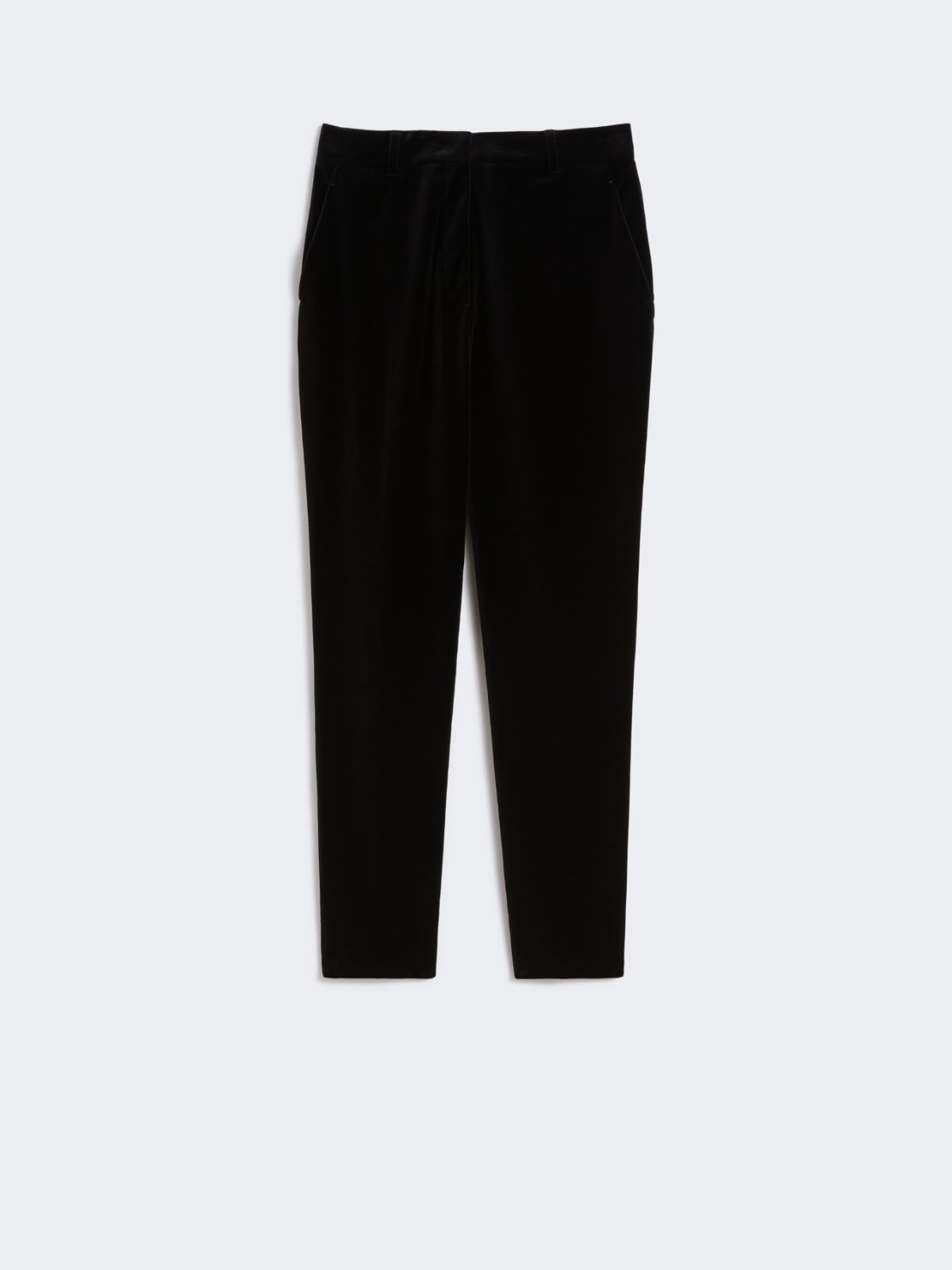 Slim-fit velvet cigarette trousers - BLACK - Max Mara - 9