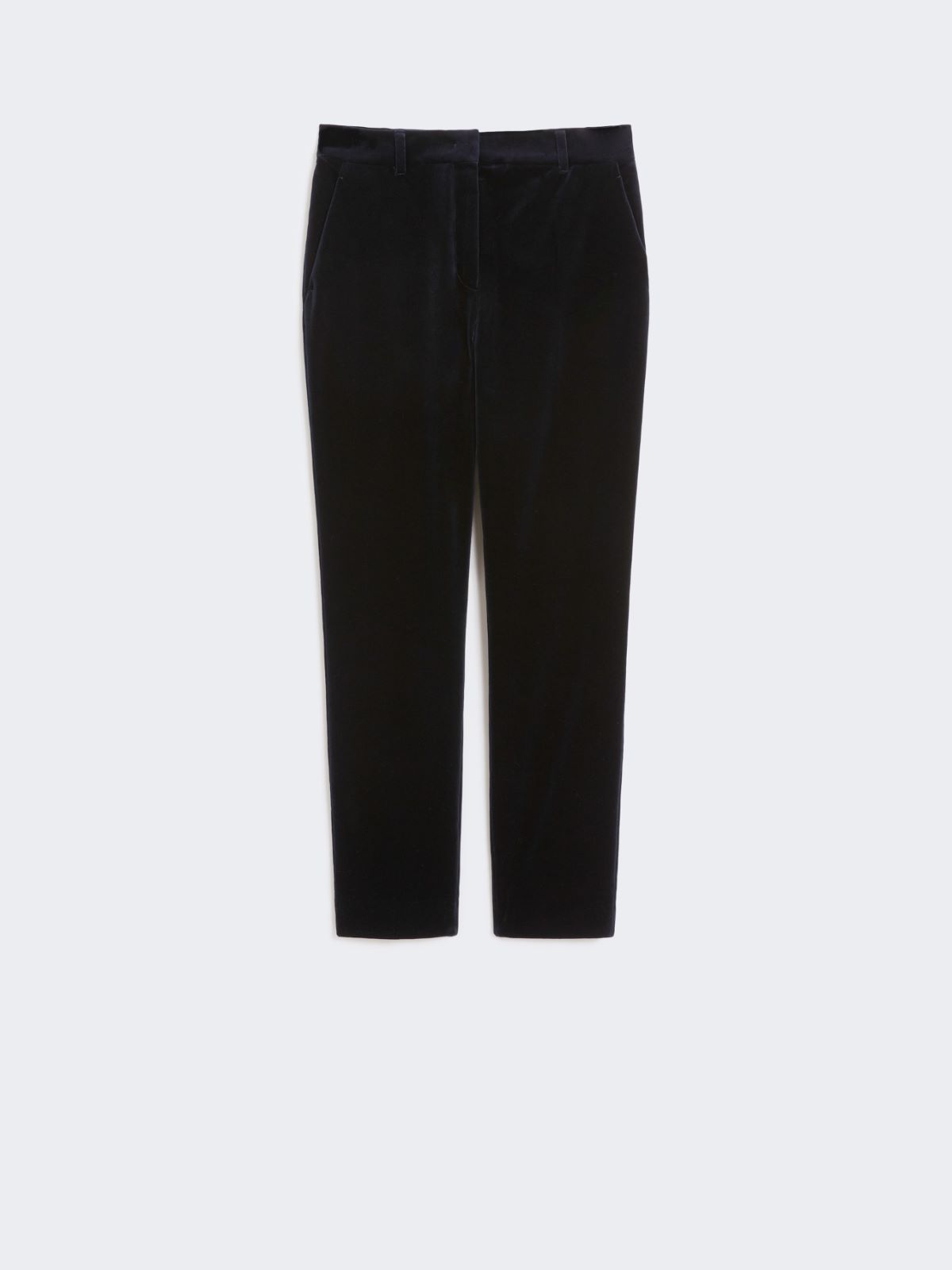 Slim-fit velvet cigarette trousers - NAVY - Max Mara - 9