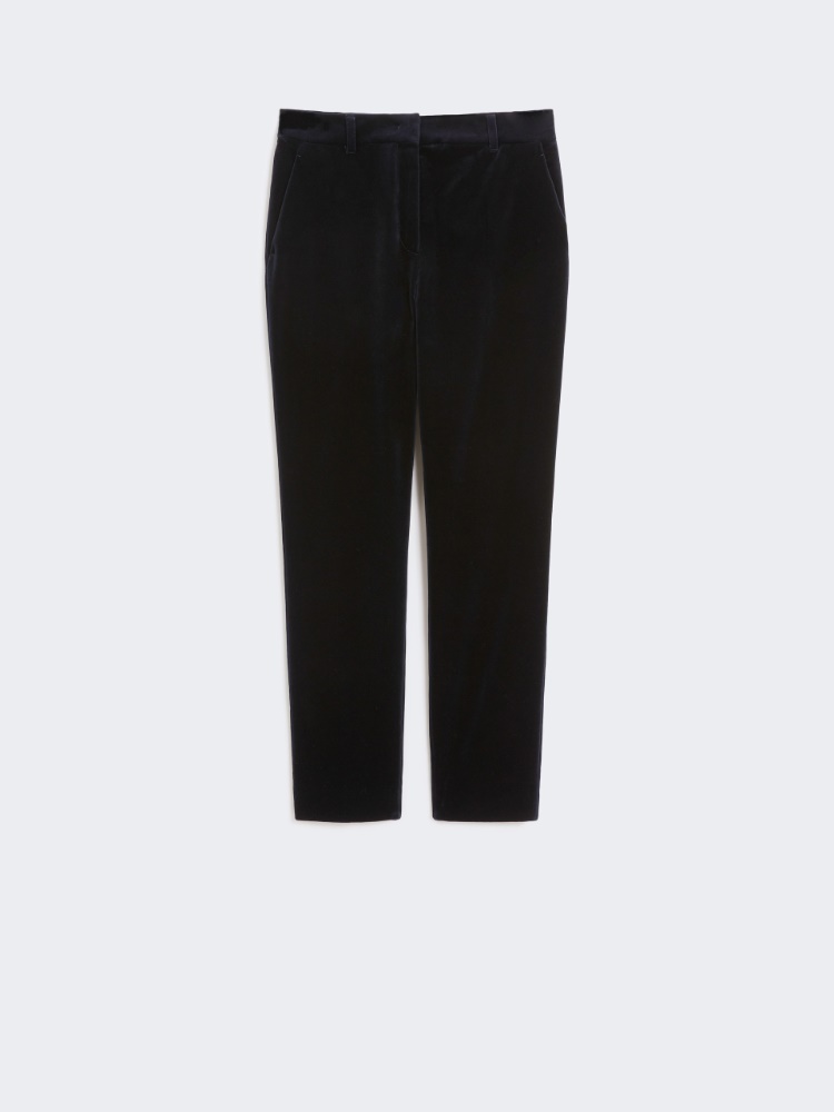 Zigarettenhose aus Samt - BLAU - Max Mara