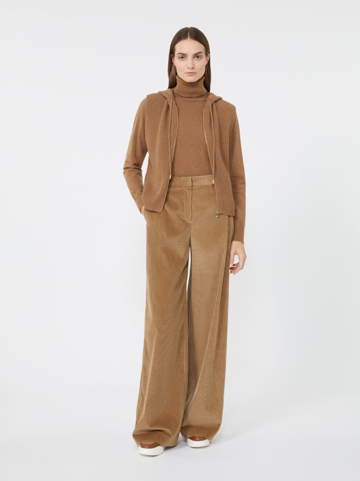 Flared velvet trousers - CAMEL - Max Mara
