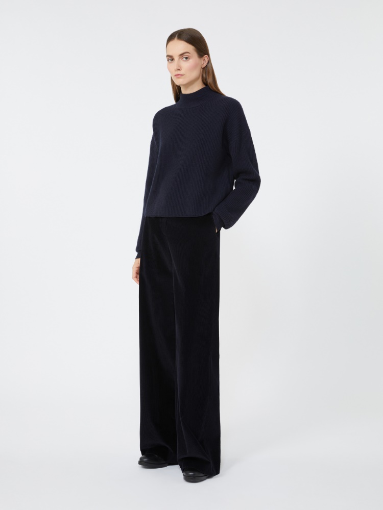 Flared velvet trousers - MIDNIGHTBLUE - Max Mara