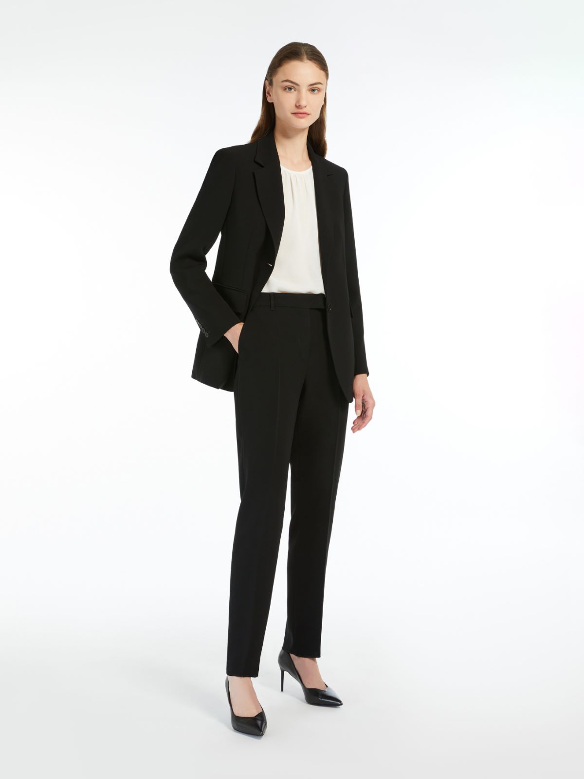 スーツ MAX MARA STUDIO Women Outer ALPINO2426046051600 001 Black Max Mara Studio Bcollag women's coat in wool 2426016101600