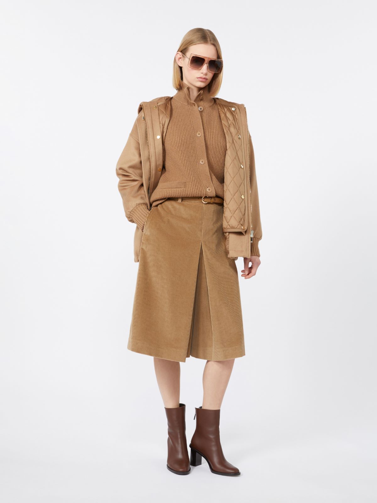 Velvet culottes skirt - CAMEL - Max Mara - 9