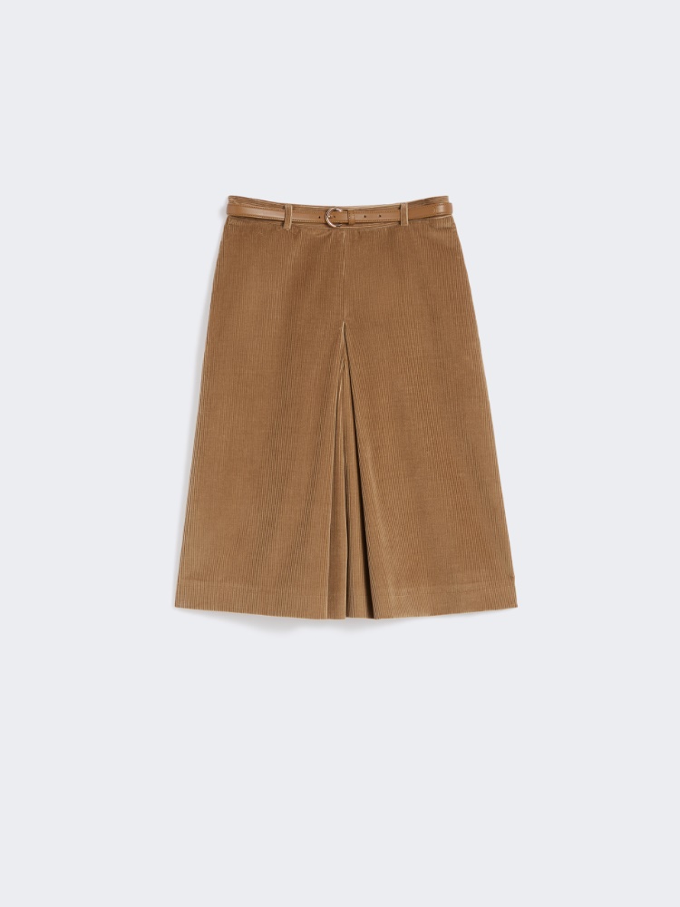 Velvet culottes skirt - CAMEL - Max Mara