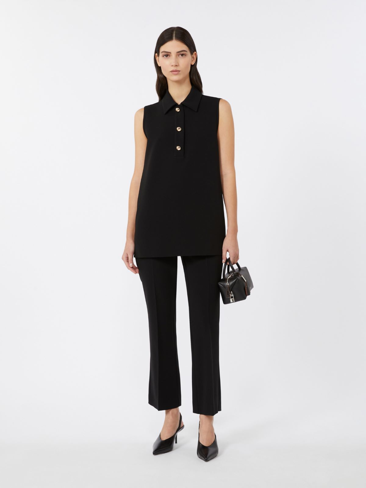 Cady polo-style blouse - BLACK - Max Mara - 8