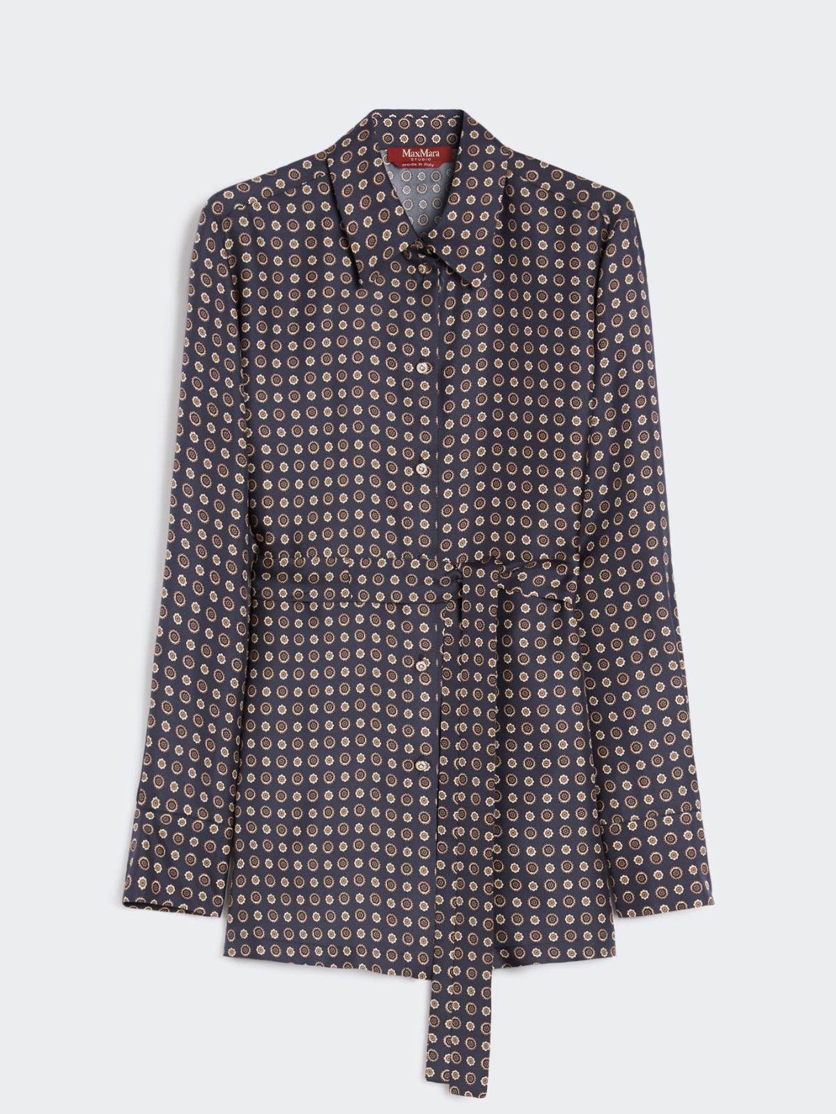 Printed silk shirt - NAVY - Max Mara - 9