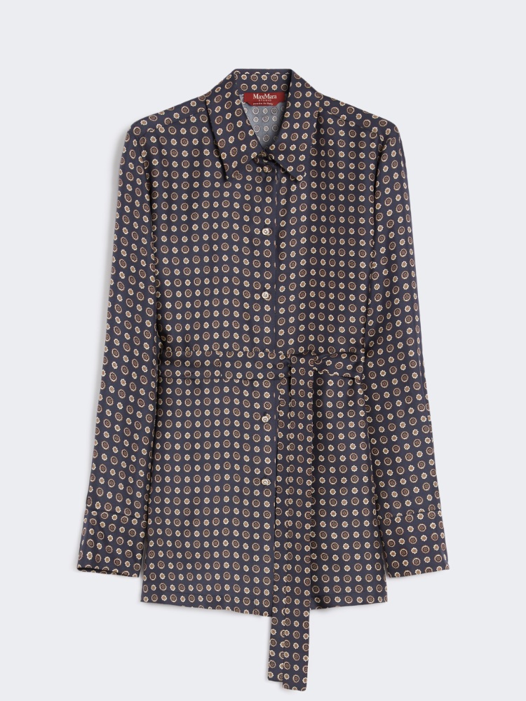 タグ付 MaxMara リネン100% シャツチュニック ベルト付 Max Mara - タグ付 MaxMara リネン100% シャツチュニック ベルト