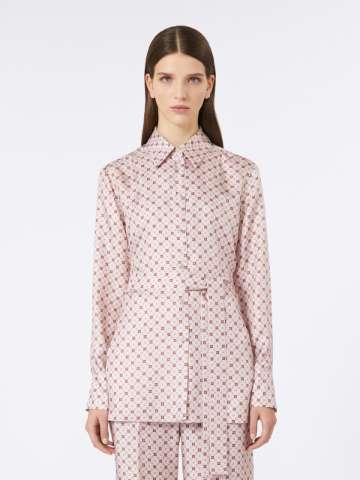 Tシャツ・カットソー Max Mara SS24 Pink silk Affetto shirt (2411111143600 005) Giga T-Shirt S MAX MARA | Blondie Shop