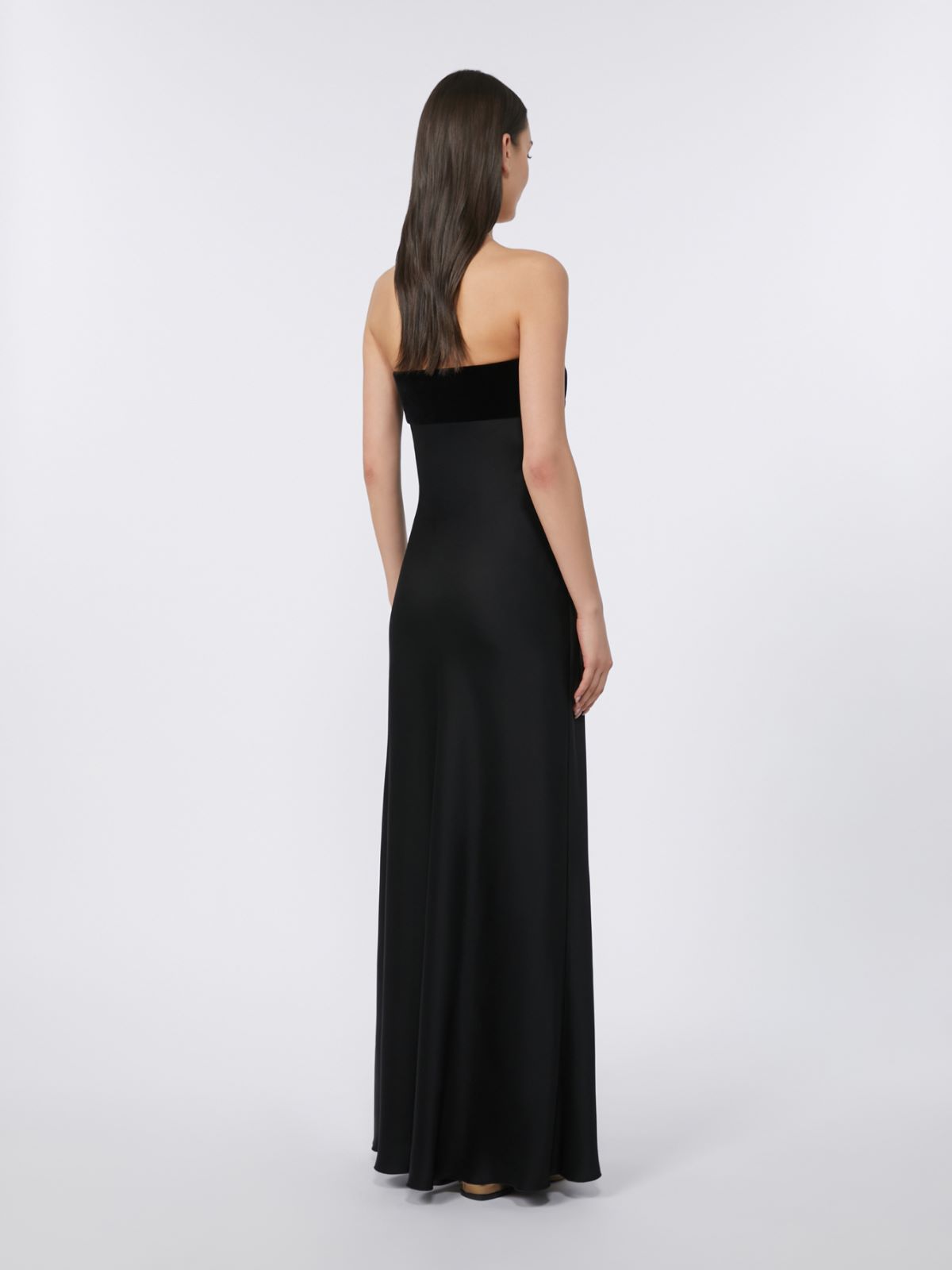 Enver satin and velvet bustier dress - BLACK - Max Mara - 3