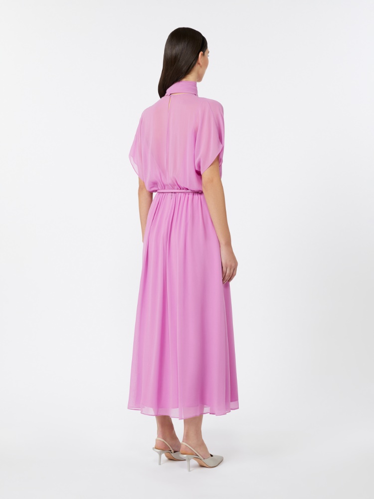 Silk georgette dress, hydrangea pink | 