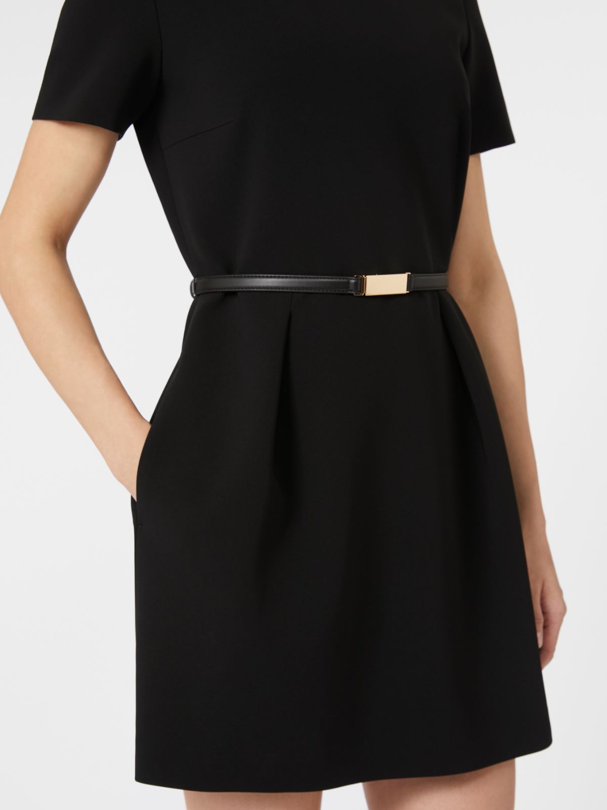 Sukienka mini z tkaniny cady - CZARNY - Max Mara - 4