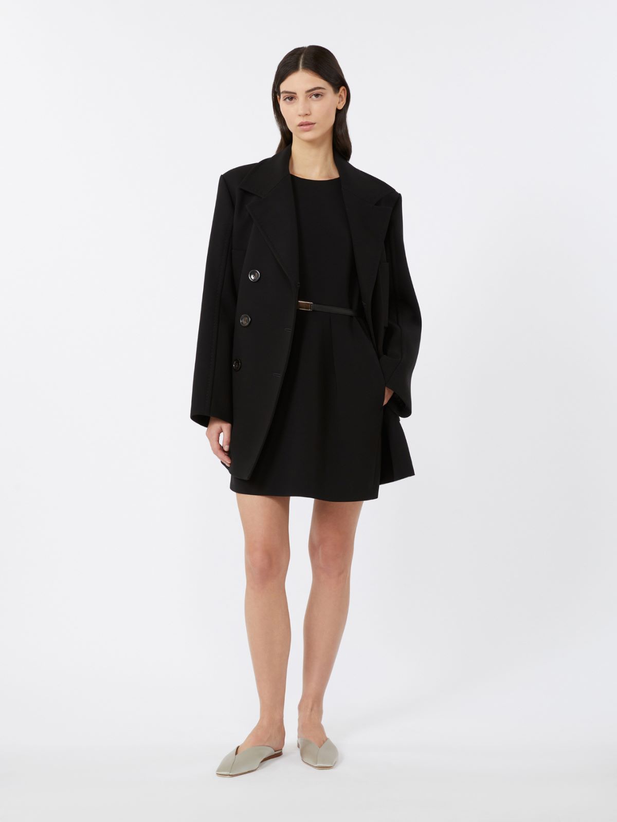 Sukienka mini z tkaniny cady - CZARNY - Max Mara