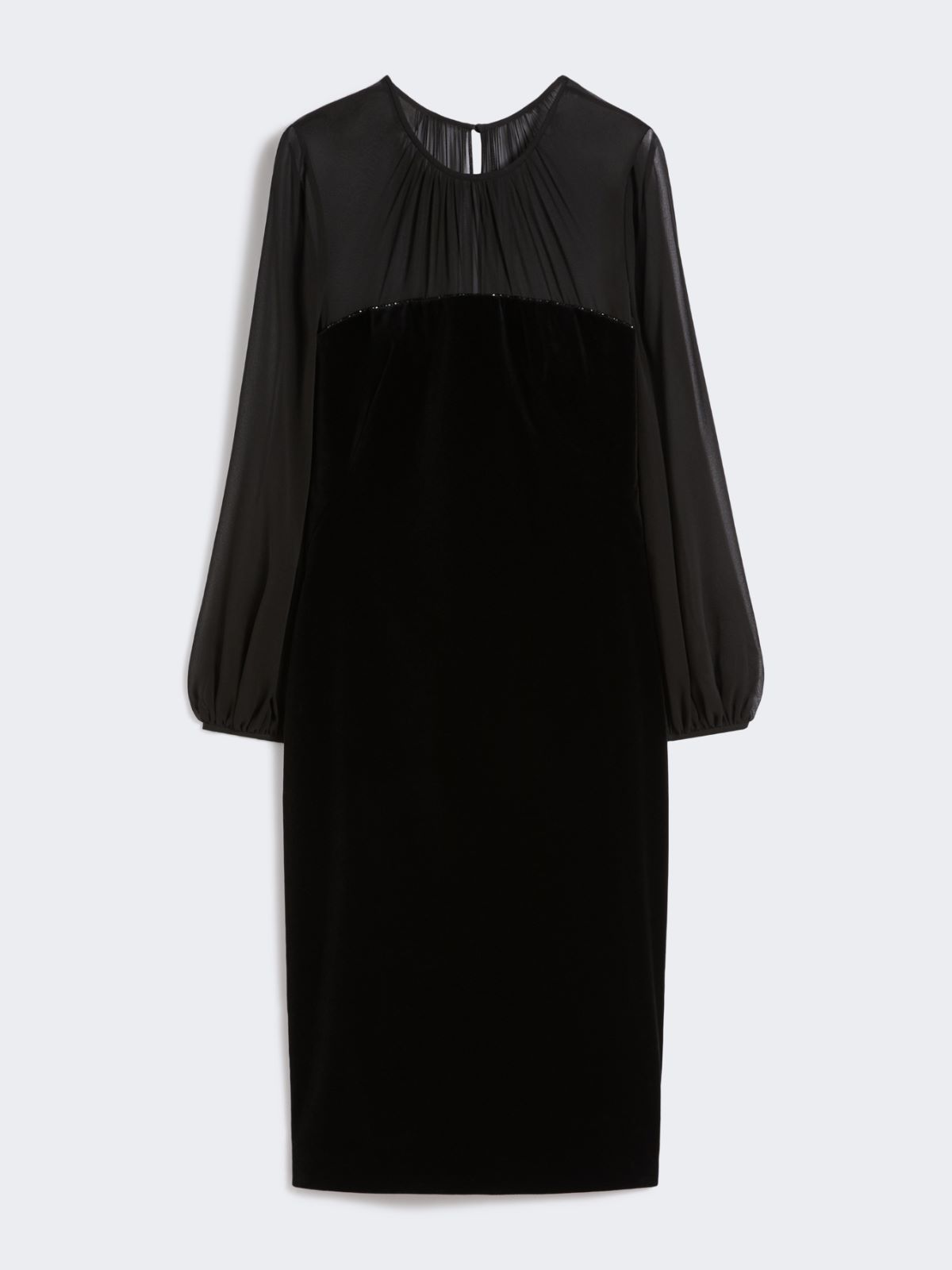 Velvet and georgette dress - BLACK - Max Mara - 9