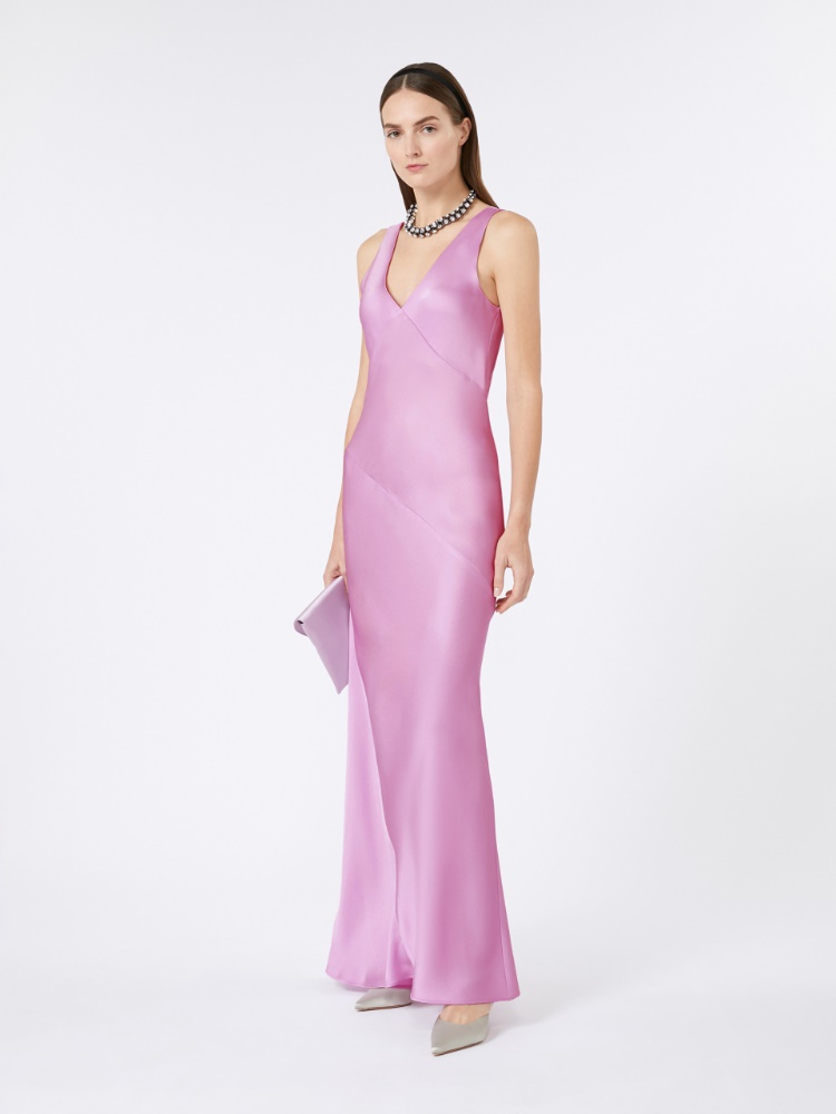 Wsuwana sukienka z dwustronnej satyny - HORTENSJOWY RÓŻOWY - Max Mara - 2