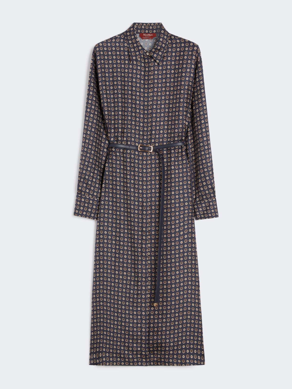 Printed silk shirt dress - NAVY - Max Mara - 9