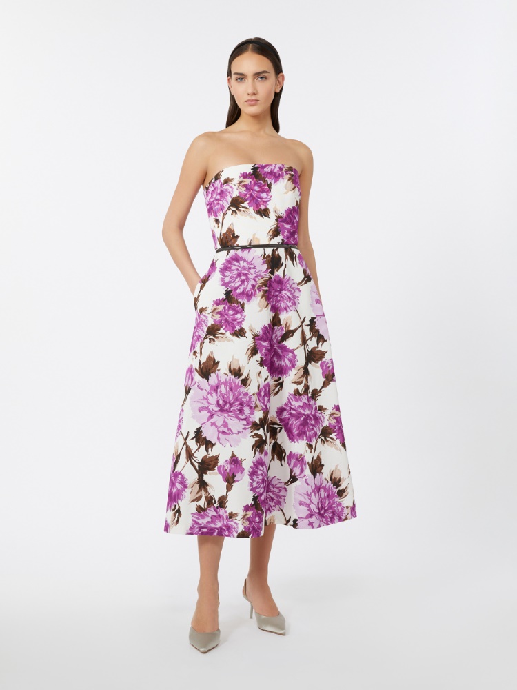 Printed faille bustier dress - WHITE - Max Mara