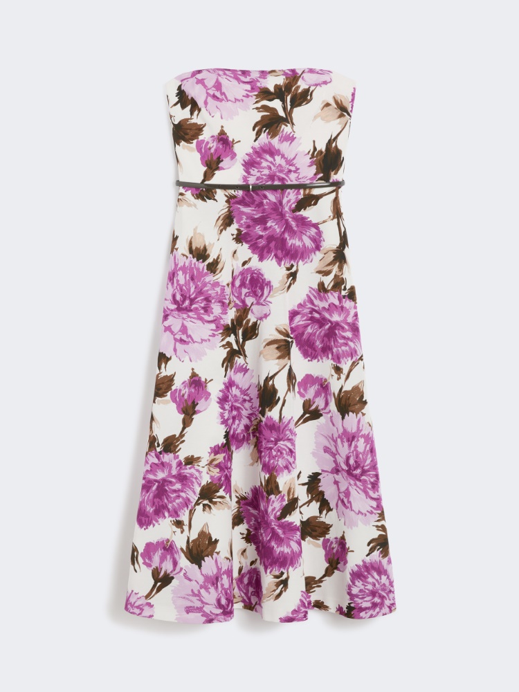 Printed faille bustier dress - WHITE - Max Mara