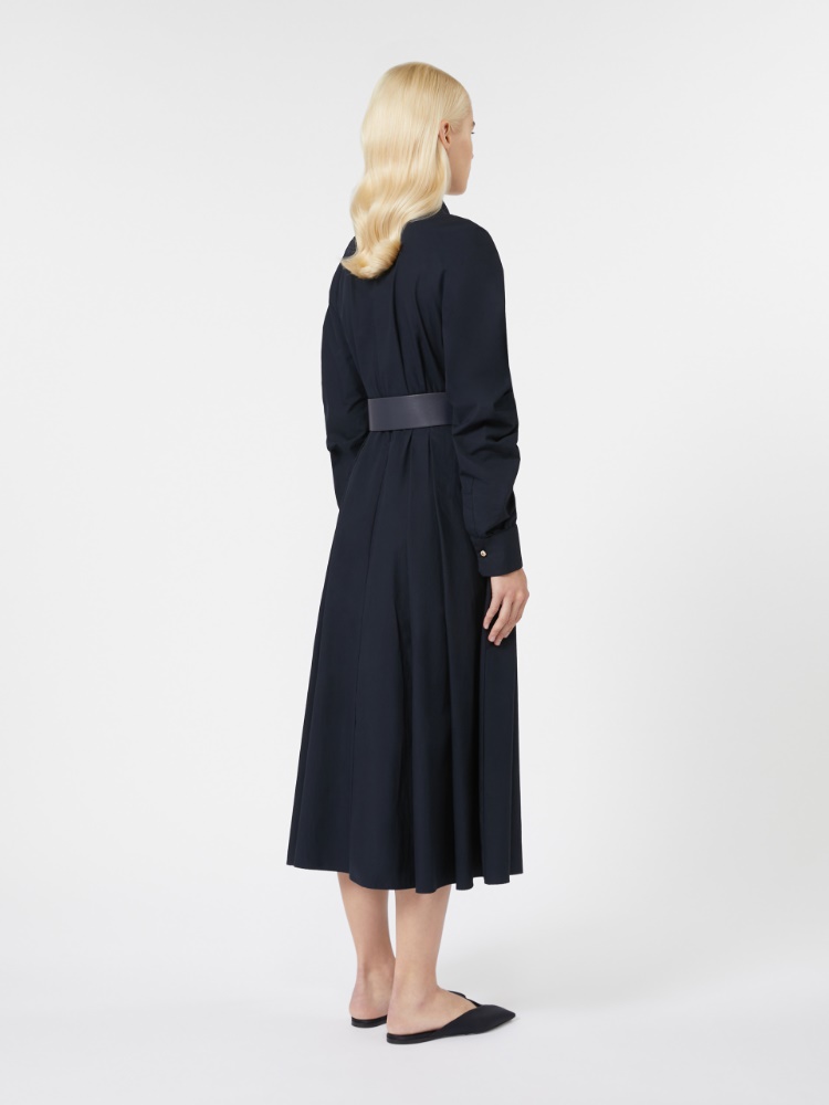 関税込*MAX MARA コットンポプリン シャツドレス チェルヴォ] コットン ポプリン シャツ ドレス, ultramarine