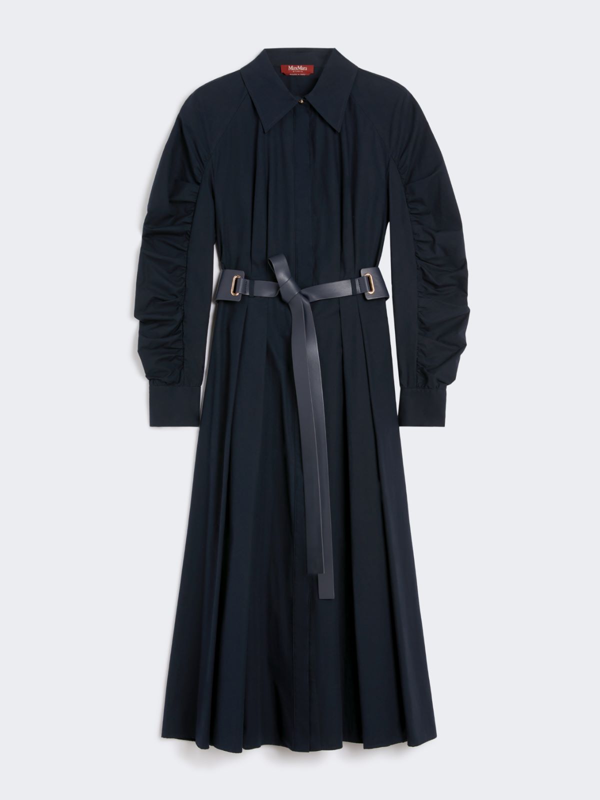 Robe-chemise en popeline de coton - BLEU - Max Mara - 9