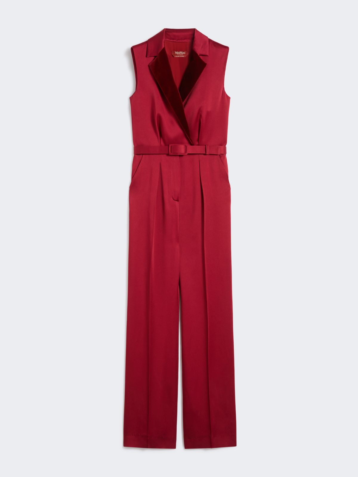 Tuxedo jumpsuit in enver satin - BORDEAUX - Max Mara - 9