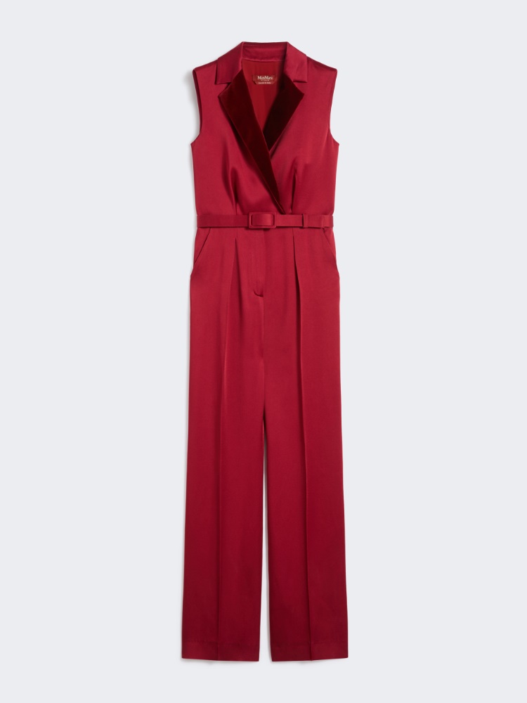 Tuta smoking in enver satin - BORDEAUX - Max Mara