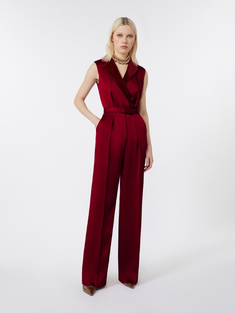 Smoking-Overall aus Envers-Satin - BORDEAUX - Max Mara