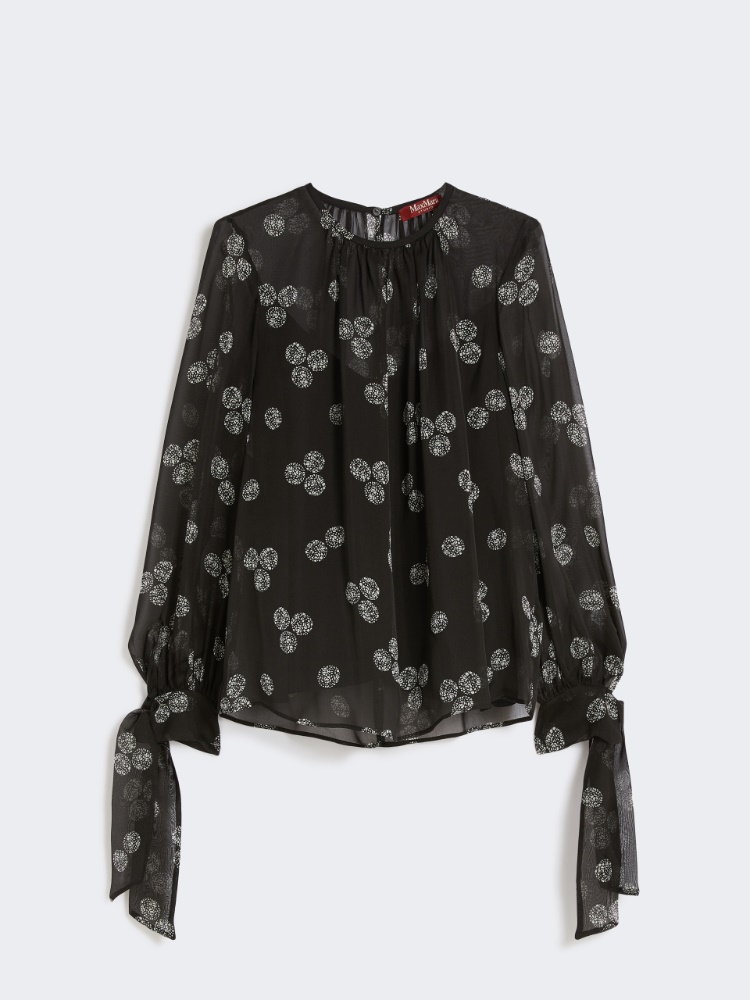 [ファビア] ピュア シルク シフォン ブラウス - BLACK - Max Mara
